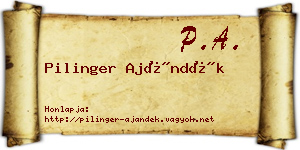 Pilinger Ajándék névjegykártya